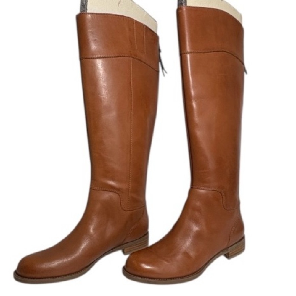 Nine West Brown Women Sz.7.5 Leather Zip-up Knee-High Boots